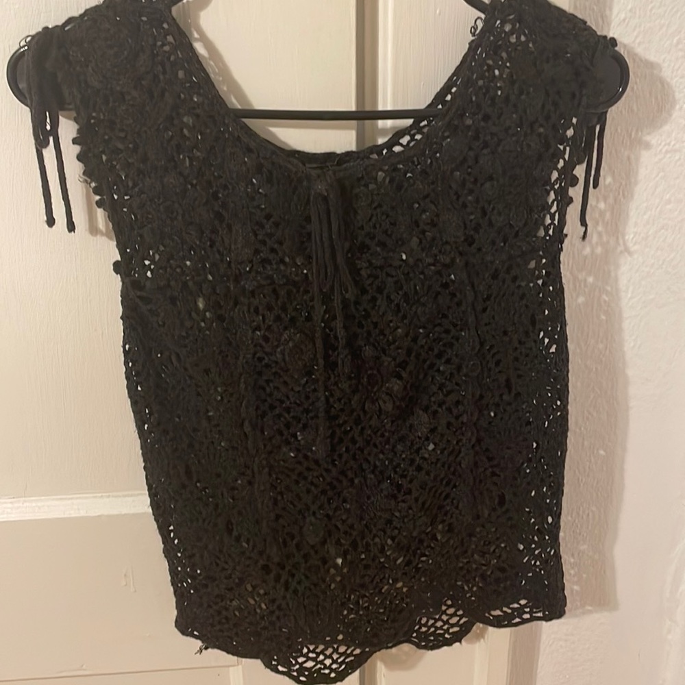 Excellent condition black crochet top